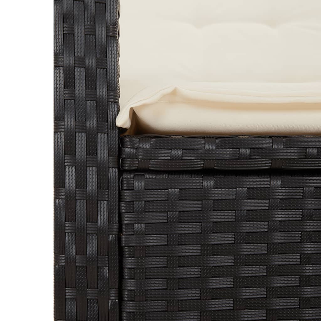 Vidaxl 9-Cz. Zestaw Mebli Ogrodowych Z Poduszkami, Czarny, Rattan Pe