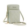 "Korean-Style Women's Fashionable Mini Crossbody Phone Bag – Solid Color, Three-Layer Zipper, Multifunctional, Simple Design Wallet"