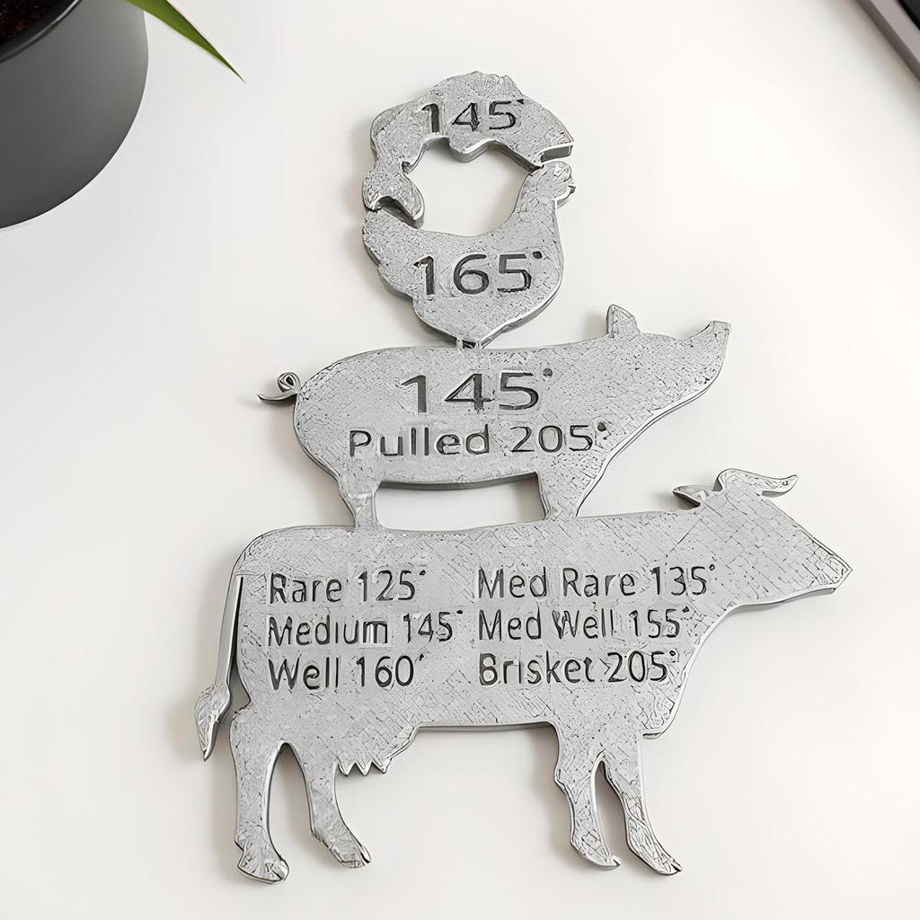 Meat Temperature Magnet for Grill & Fridge  Internal Cooking Temp Chart for Beef Pork Chicken Fish Grilling Accessories