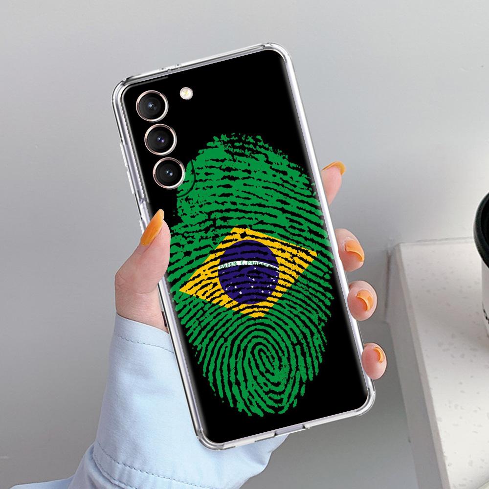 Etui Na Telefon Dla Samsung Galaxy S26 S25 S24 S23 S22 Ultra S20 S21 FE 5G Plus Miękkie Przezroczyste Pokrowiec Duża Flaga Brazylii