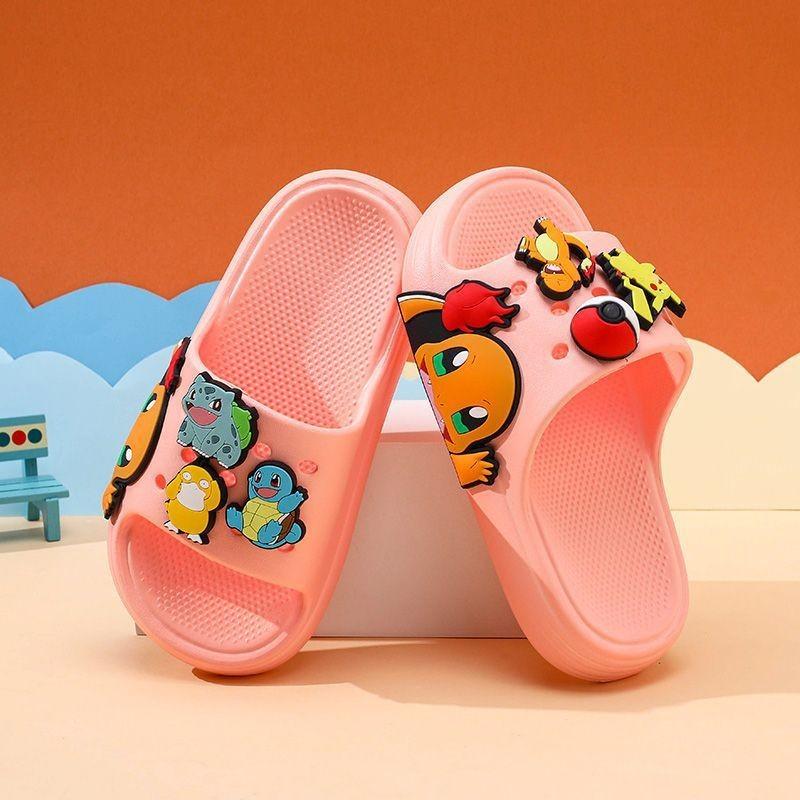 Entzückende Pokémon-Themen-Kinder-Flip-Flops Weiches Eva Indoor Outdoor Rutschfestes Schuhwerk In Verschiedenen Farben