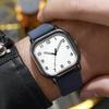 3PCS Men Fashion Business Watches Set Square Arabic Dial Quartz Watch Casual Leather Band Wristwatch for Men Clock