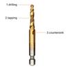 6pcs Metric Thread M3-M10 Titanium Coated HSS Drill and Tap Bits 1/4" Hex Shank Screw Taps Tool Set