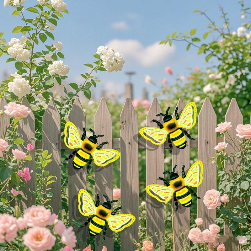 1/3Pcs Iron Bees Ladybugs Butterflies Wall Decor Colorful Garden Decoration Outdoor Indoor Metal Craft Vibrant Home Furnishings