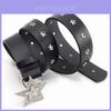 Fashion Womens Leather Belt With Star Pattern And Metal Buckle For Casual And Office Wear