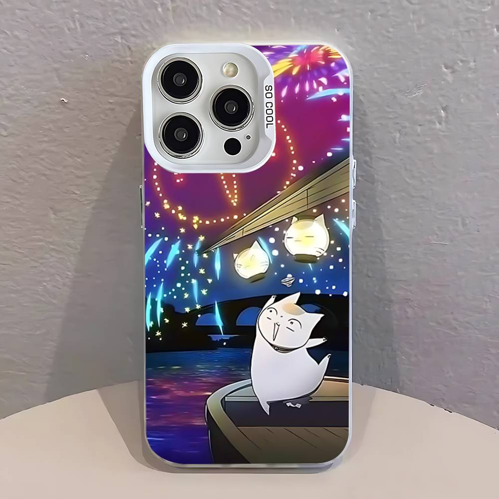 Sensei N-Natsume yujinchou Nyanko  Phone Case For iPhone 17,16,13,12,11,15,14,Pro,Max,Plus,SE4,Air,Mini White IMD Matte