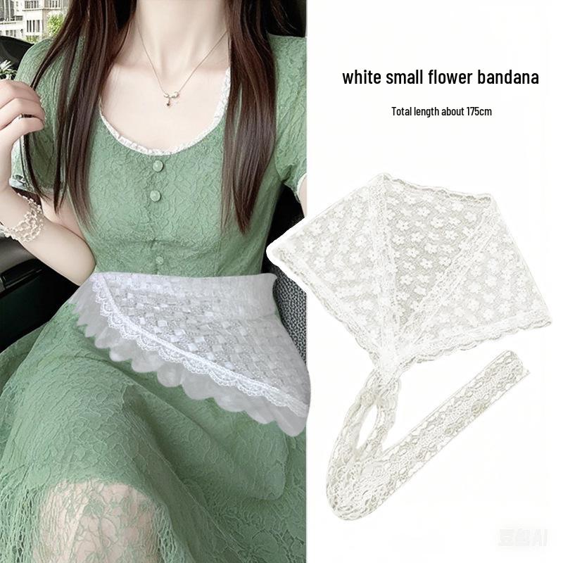 

Кружевной пояс-шарф с клапаном на талии и многослойным джинсовым аксессуаром - Женский платок 2025