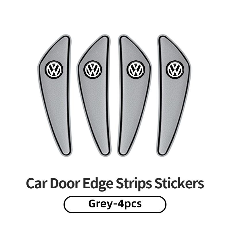 4Pcs PVC Soft Rubber Blade Shaped Auto Car Door Corner Anti-collision Sticker For VW Tiguan CC Jetta Polo Golf Passat Zt1