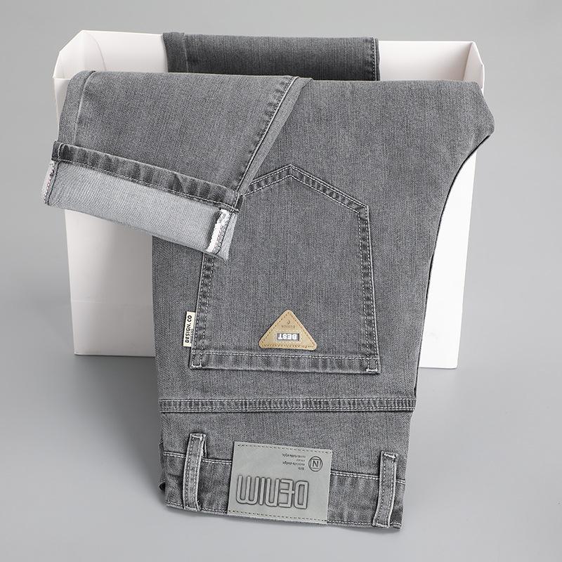 JYL Плотные джинсы эластичные, широкие и прямые, а молодежная мода универсальна для повседневной носки. 38 яичная скорлупа