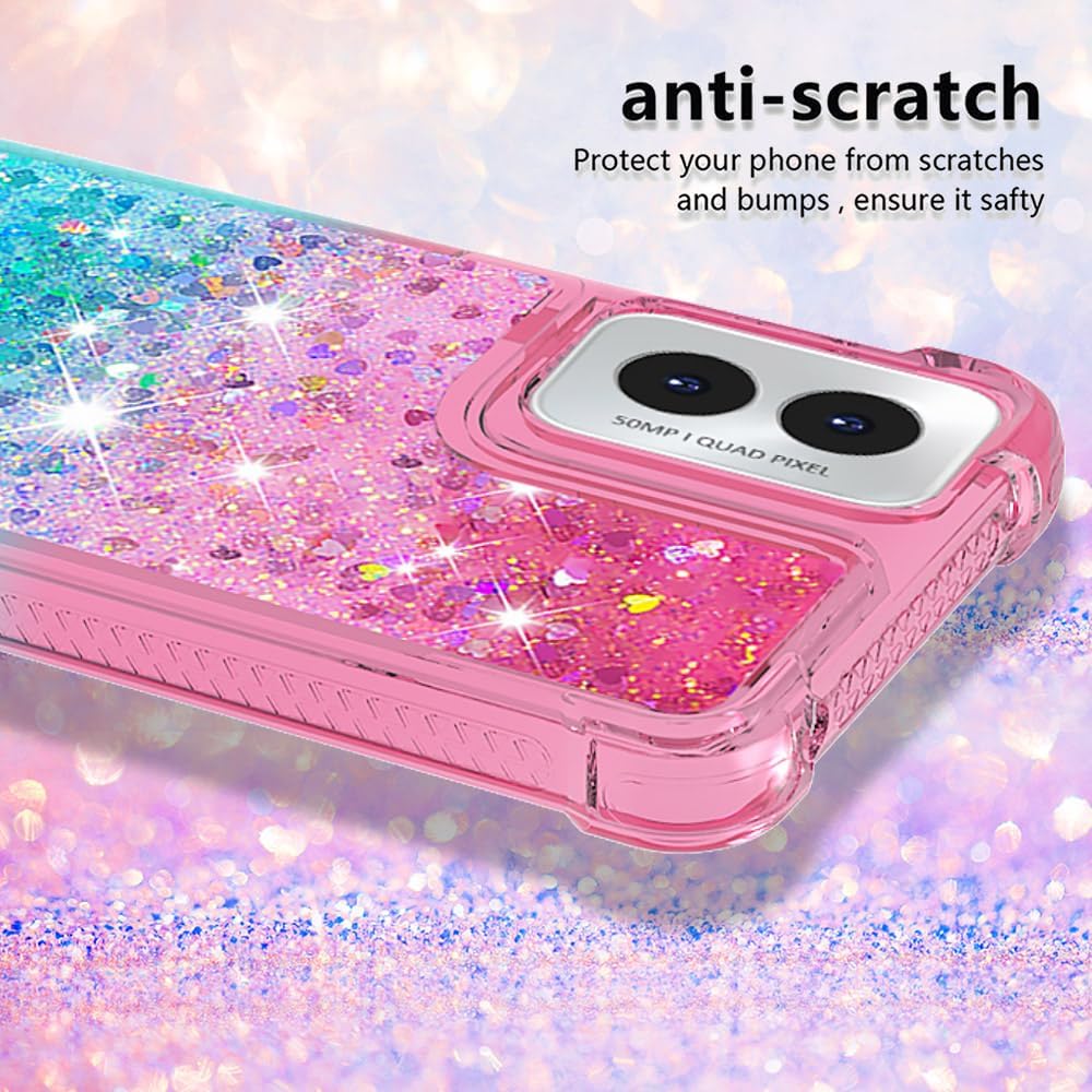 Case for Motorola Moto G 5G 2024 Case Women Girls Cute Clear Glitter Heavy Duty Shockproof Back Cover Soft TPU Phone Case for Moto G 5G 2024 Gradient