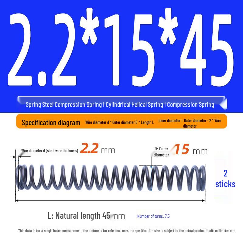 2.2mm Spring Steel Compression Spring - Cylindrical Helical Reset Mechanism