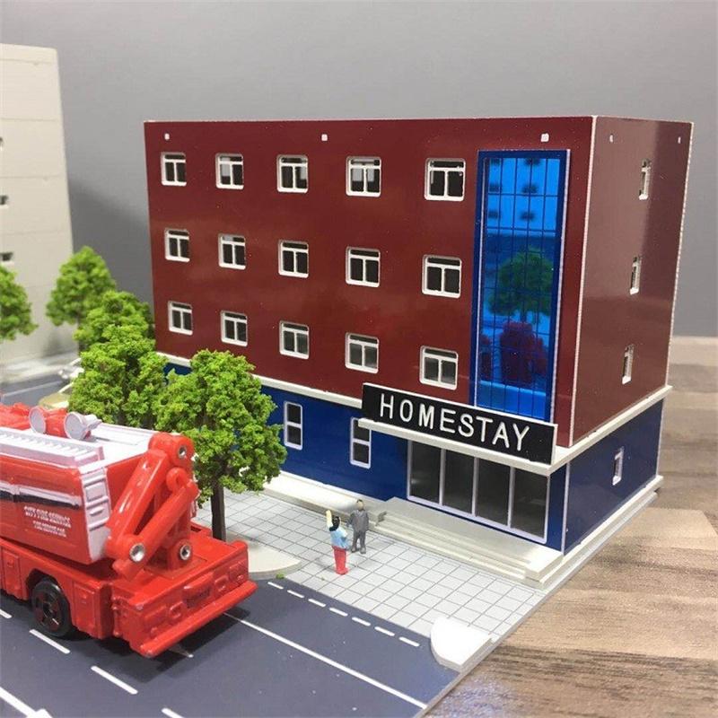 1/150 N Scale Building Model Japanese Modern City Building Train Scene Miniature Sand Table Landscape DIY Assembly Model Toy