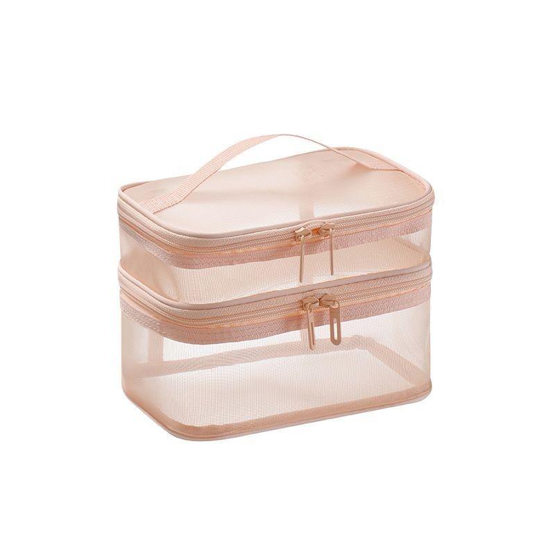 Large Mesh Makeup and Toiletry Bag - Portable, Travel-Friendly, Customizable Logo