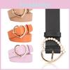 Heart Pearl Buckle Ladies Belt For Fashionable Casual Wear With Elegant Style