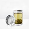 OULOVECO 400ml Glass Teapot with Double-Walled Heat-Resistant Glass and 1mm Precision Filter, Perfect for Office or Home Use, Perfect for Green Tea -