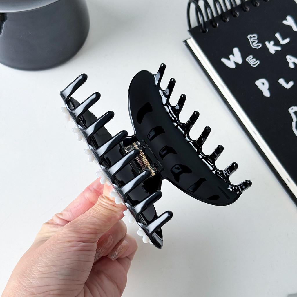 Luxurious Oversized Flower Hair Claw Charming Acetate Rhinestone Grab Clip For Women