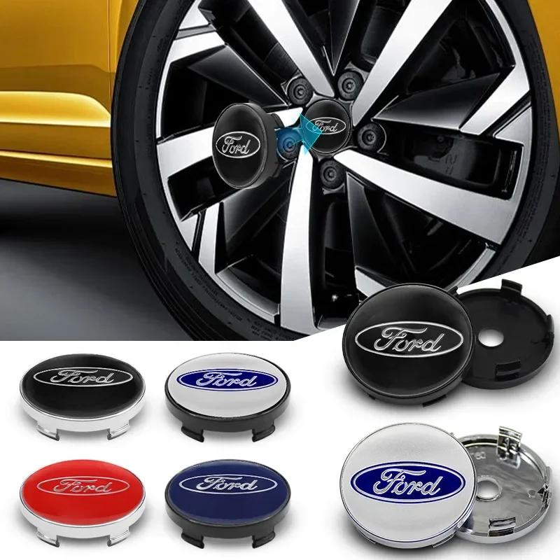 4PCS 60mm Car Wheel Center Hub Caps Sticker Emblem Decal For Ford Focus 2 3 MK3 MK4 Fiesta Kuga Explorer Mondeo Auto Styling