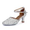 Women's Latin Tango Chacha  Ball Party Shoes Closed Toe Waltz Dance Shoes Heel Height 5CM
