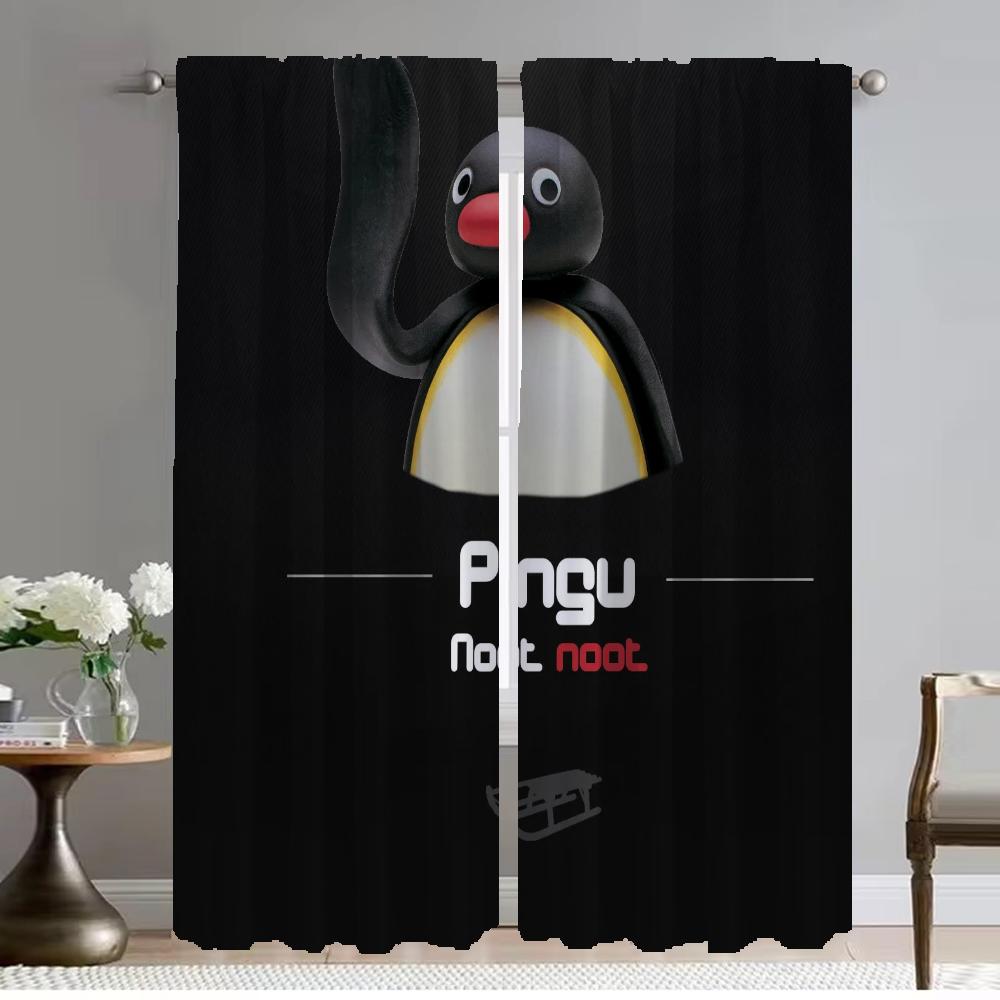 

Pingu Shades Затемняющие шторы 2 штуки Домашние интерьерные шторы для гостиной Штора Хэллоуинская декорация Тюль для спальни W50xH70cmx2pcs-CL