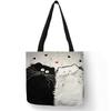 Tote Einkaufstasche süße Katze Druck Frauen Handtasche Leinen Totes mit Print Logo Casual Reisen Strand Taschen