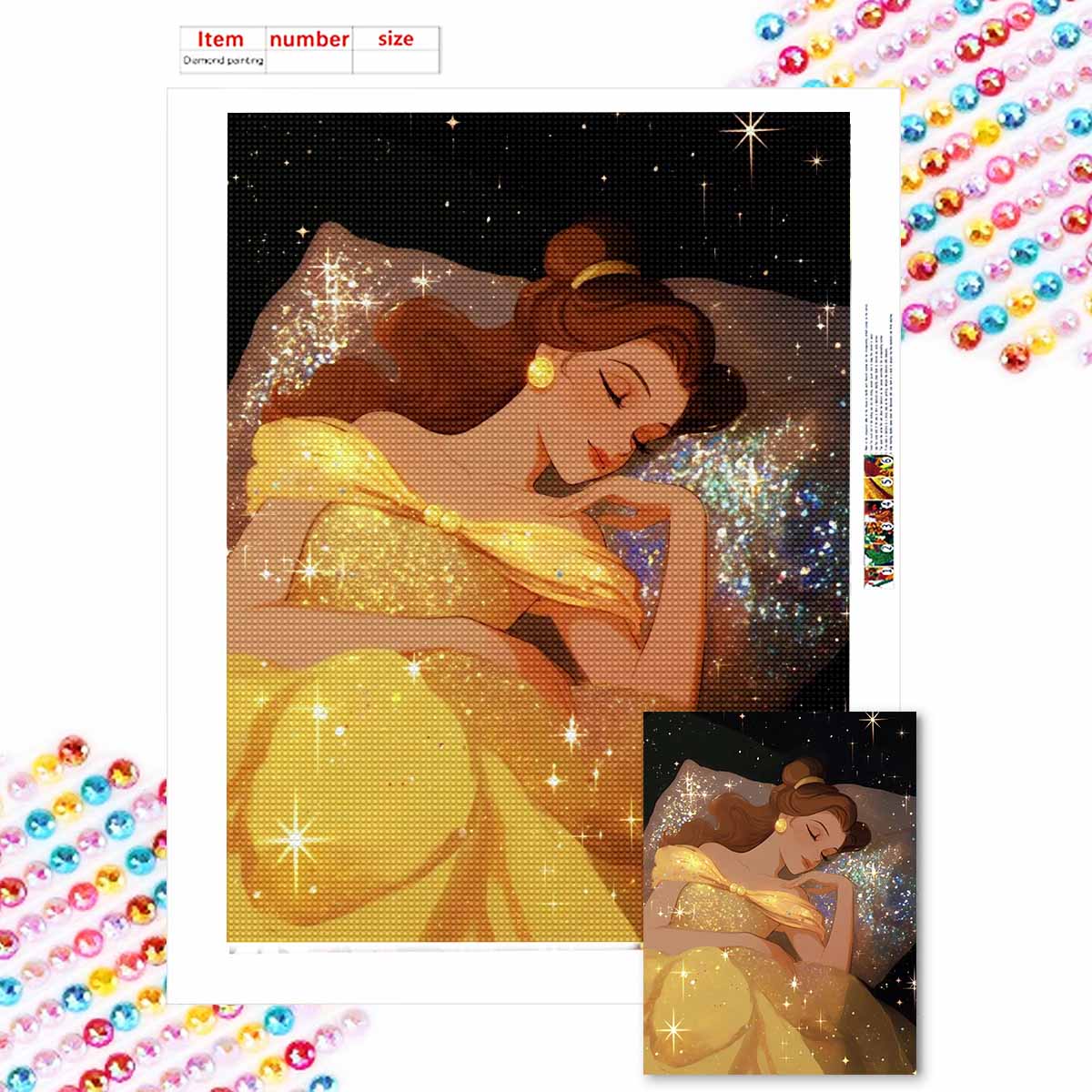 

Набор для алмазной вышивки «Спящая красавица», сделай сам, вышивка крестом, мозаичное искусство, алмазная живопись, полная выкладка, алмаз, украшение для дома Round 20x30cm