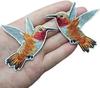 1Pair Hummingbird Embroidered Patches Applique Clothing Patch Decoration