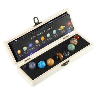Sistema Solar Cristais Naturais Pedras Preciosas Conjunto 9 Planetas Esfera Bola Pedra Galáxia Modelo Enfeites Presente Casa Escritório Decoração