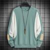 Fashion Men's Splicing Top Casual Loose Trend Long-sleeved T-shirt Color Matching Spring and Autumn Men's Sweater