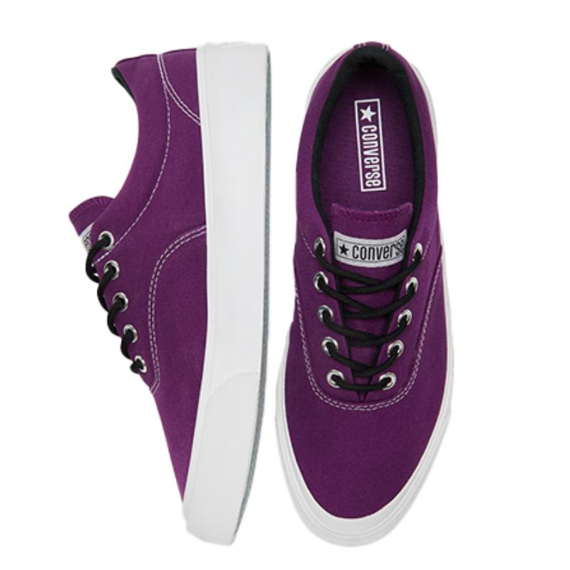 Converse Skidgrip Cvo Trendy Lightweight Low-Top Canvas Shoes Unisex Purple & White