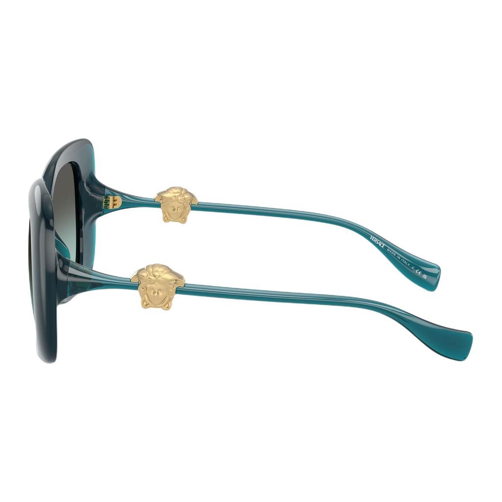 Versace Medusa Shaped Square Sunglasses Women sunglasses Transparent-Blue VE4499U55402A