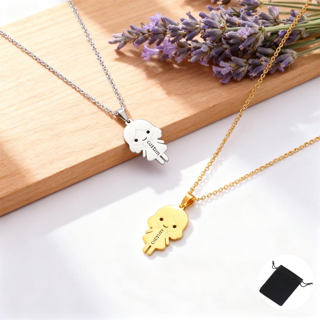 Customized Name Date Couple Necklace Stainless Steel Personalized Carving Name Hip Hop Necklace Couple Jewelry Gift