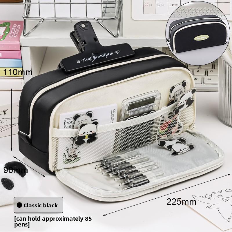 Simple Large-capacity Pencil Case, High-value Double-layer Stationery Case, Girls' Male Korean Pencil Case, Stationery Bag.