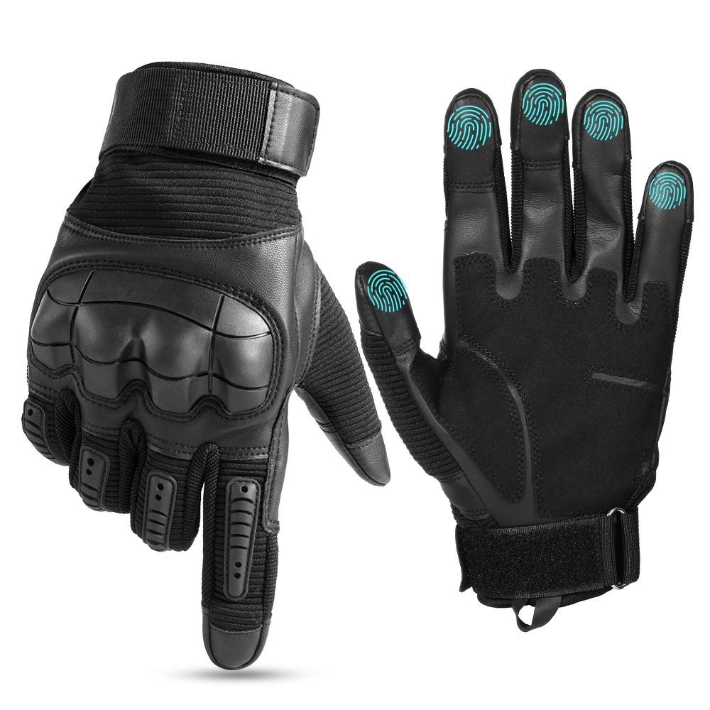 Gloves Touch Screen PU Leather Outdoor Cycling Sport Hiking Camping Hunting Shooting Bicycle Motorcycle Protective Gear