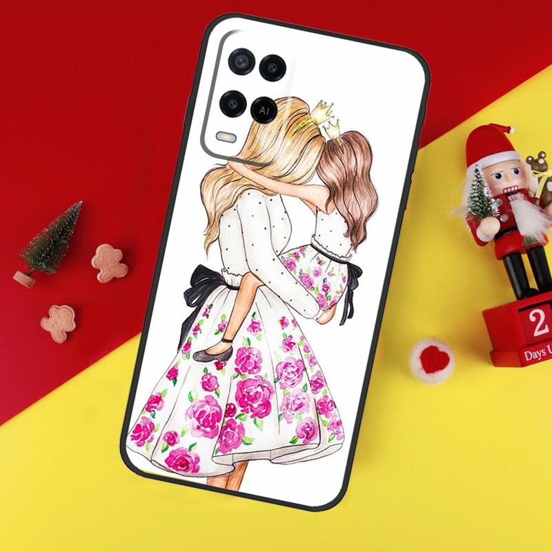 Beautiful Mother Daughter Son Case For Oppo A80 A60 A40 A15 A16 A17 A57 A94 A74 A54 A76 A96 A18 A38 A58 A78 A98 A6 A5 Pro