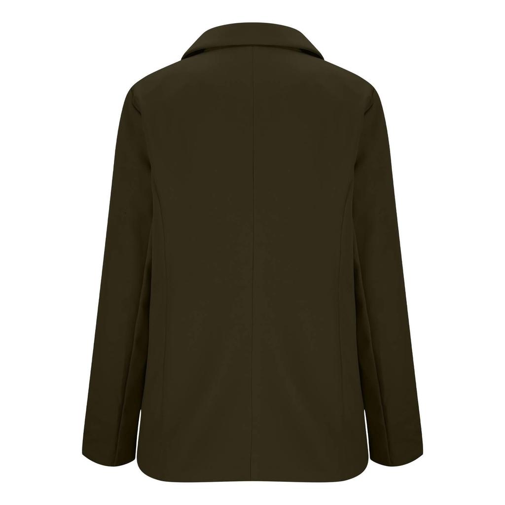 Mote for kvinner Langermet Ensfarget Cardigan Liten Jakke