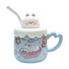 Cute Bunny Straw Mug With Lid Tea Cup Beer Mugs Coffee Cups Original Breakfast Cups Drinkware Personalized Gift Christmas Funny