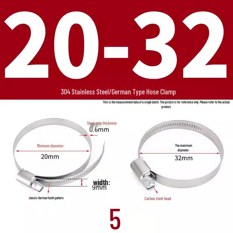 304 Stainless Steel German Style Hose Clamp