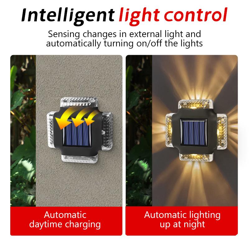 Led Solar Wall Lamp Waterproof Solar Light Up And Down Luminous Lighting For Outdoor Garden Fence Stairs Decoration Solar Lamp