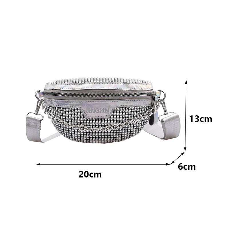 Casual Rhinestones Waist Pack Shiny Crystal Fanny Packs Crossbody Bags Evening CLE