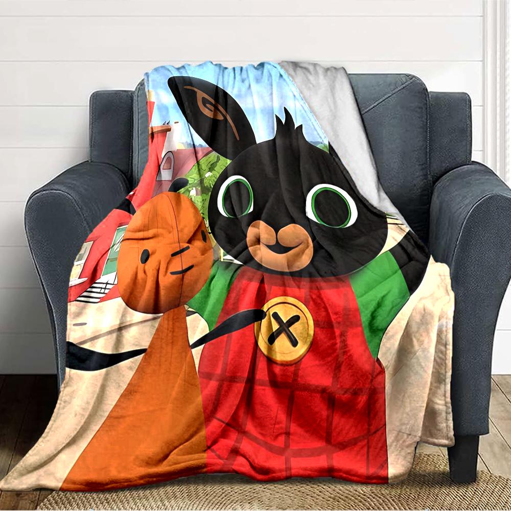 1pc Bing Bunny3 Blanket, Gift, for Men and Women, Soft Blanket, Good for Sofa Bed Couch Travel, Lightweight Flannel Blanket