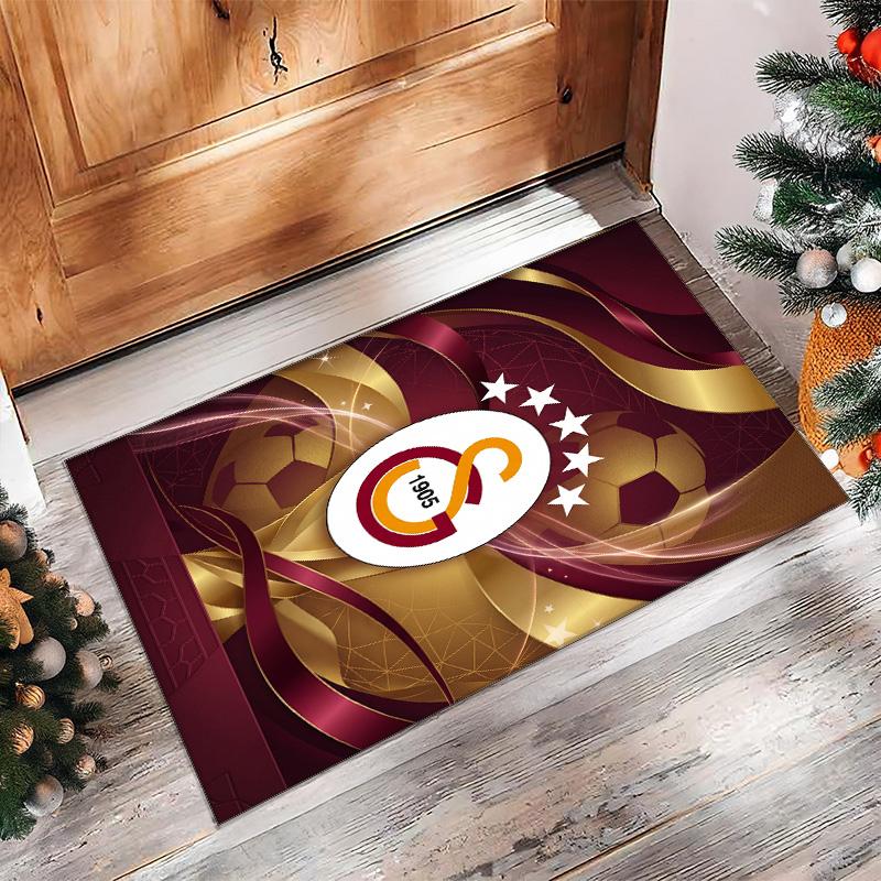 Tappeto Morbido Antiscivolo per Interni con Motivo Calcio Galatasaray FC Tappetino Decorativo Sportivo per Camera da Letto