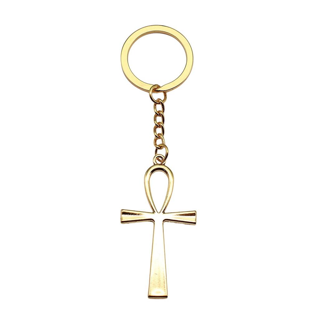 Portachiavi con Ciondolo Croce Ankh Amuleto Egiziano Portachiavi Anello 28mm
