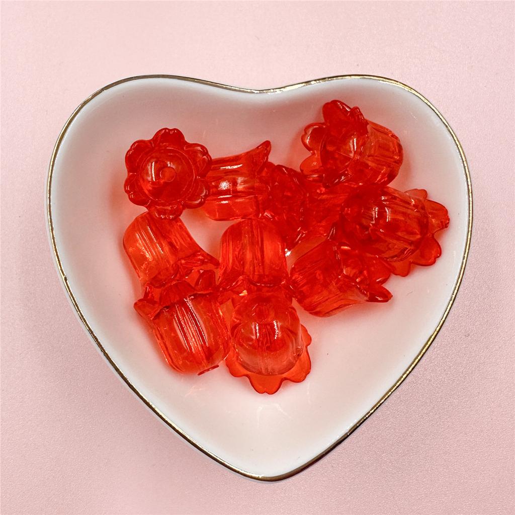 30Pcs 17*15mm Handmade Material Jewelry Making Accessories DIY  Necklace Bracelets Flowers Lily Of The Valley Transparent Acrylic Loose Beads Creative