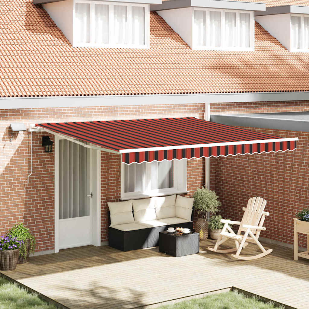 Retractable Awning Orange and Brown 400 X 300 Cm