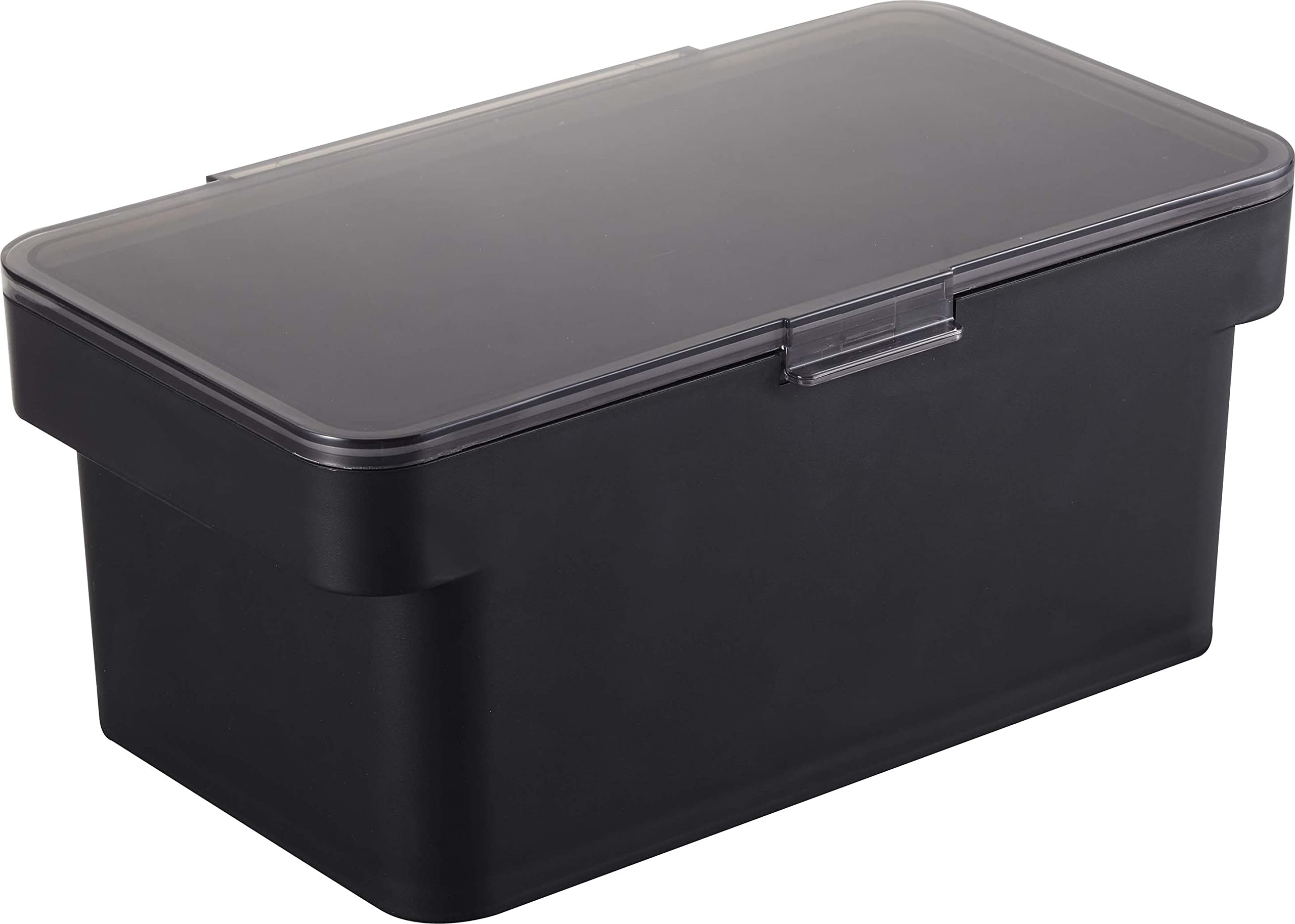 Yamazaki Tower Airtight Pet Food Storage Container, 1.5kg Capacity, with Measuring Cup, Black, Approx. W28 x D16.5 x H12.2cm (Lid Open: Approx. H27cm)