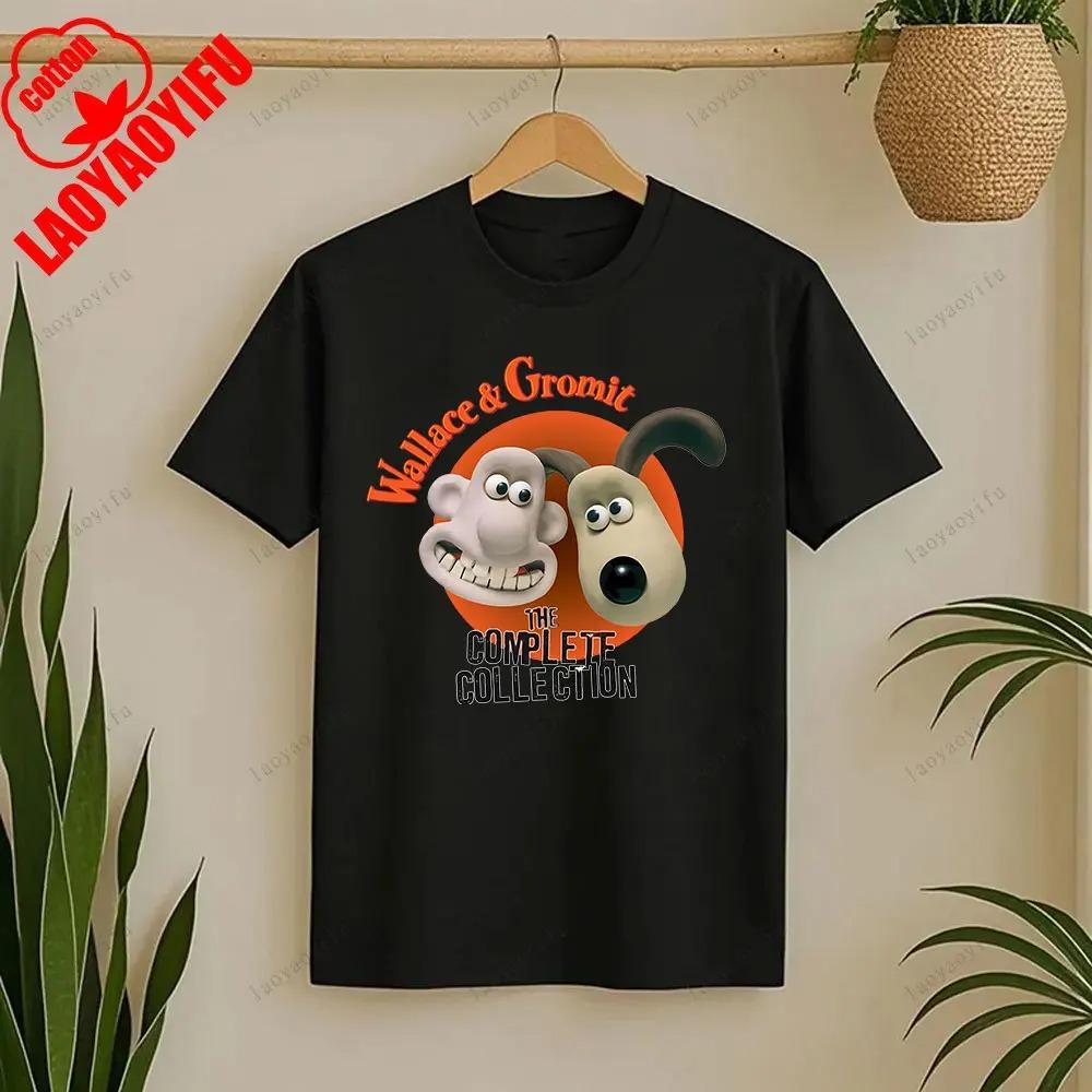 Potištěné tričko Wallace a Gromit Štěně dělá gesto srdce Pánské tričko Letní kulatý výstřih Vysoká kvalita Krátký rukáv