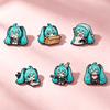 6pcs Kawaii Chibi Enamel Pin Set Multi-Pose Vocaloid Anime Brooches, Aesthetic Metal Lapel Badges for Backpack Perfect Gift