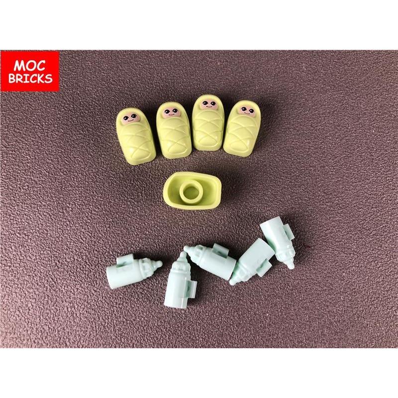 10pcs/lot MOC Bricks DIY Baby Infant with Smiling Face Infand Large Eyes Pattern fit with 24061pb02 building Blocks Gif