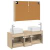 4 Piece Bathroom Furniture Set Sonoma Oak Engineered Wood and Glass
