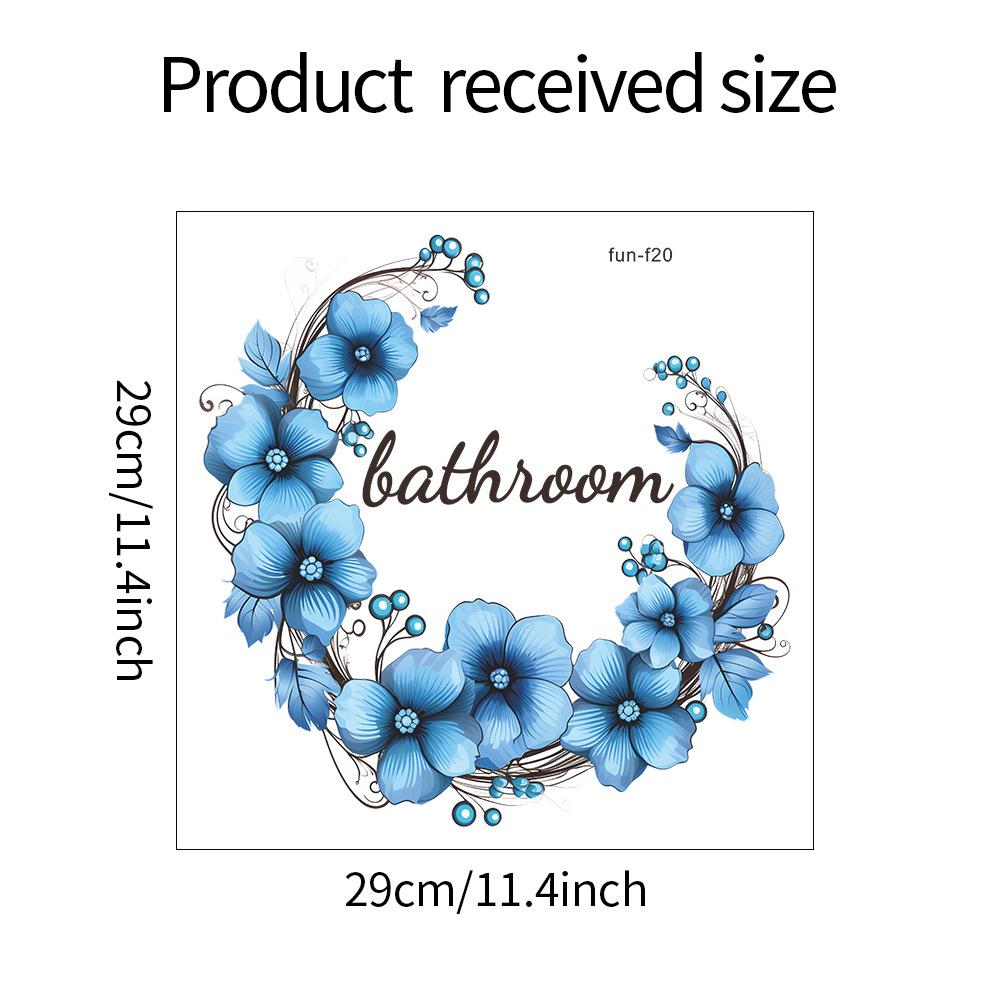 

Дверь ванной комнаты с синими цветами и красивыми декоративными наклейками на стену 29*29CM/fun-f20